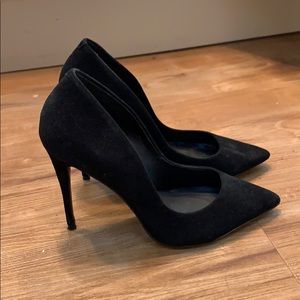Black suede Steve Madden high heels